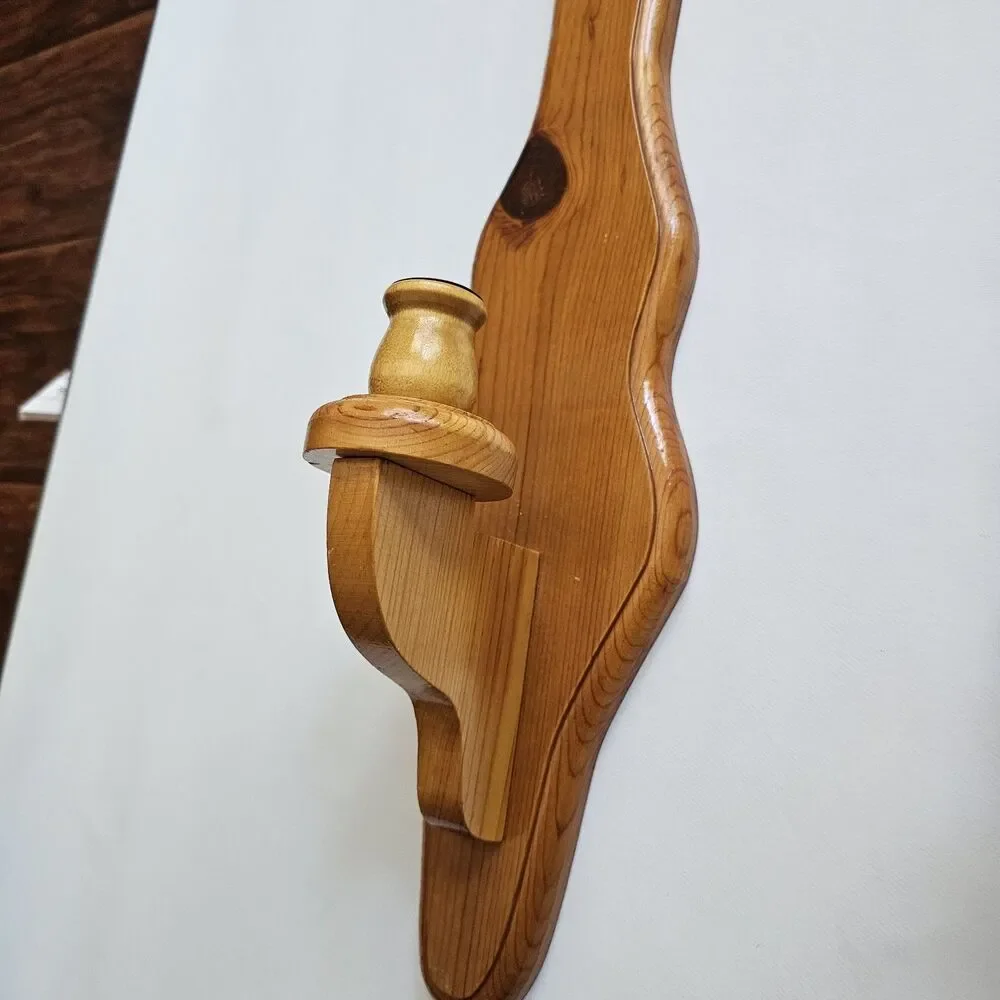 Pair of Large Rustic Wooden Wall Sconce 23